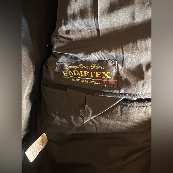 Banana Republic Black Coat Italian Wool Blend Emmetex Long Trench Jacket Men’s S - Picture 11 of 12